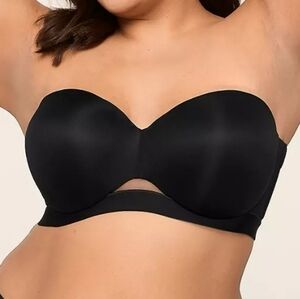 Cacique Bra 38G Black Comfort Bliss Lightly Lined Multi-Way Strapless Bra